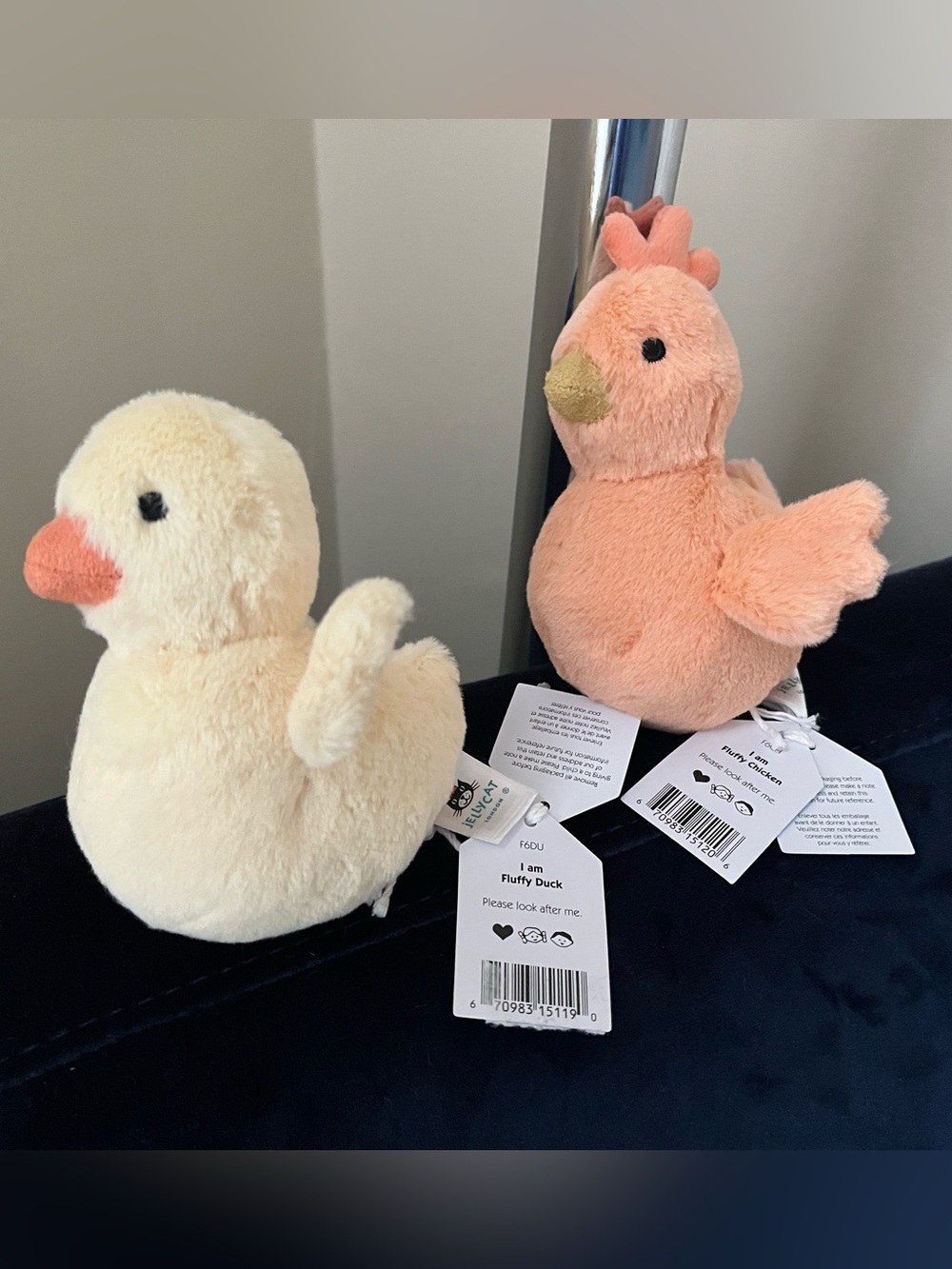 NWT Retired Jellycat Fluffy Chicken & Fluffy Duck